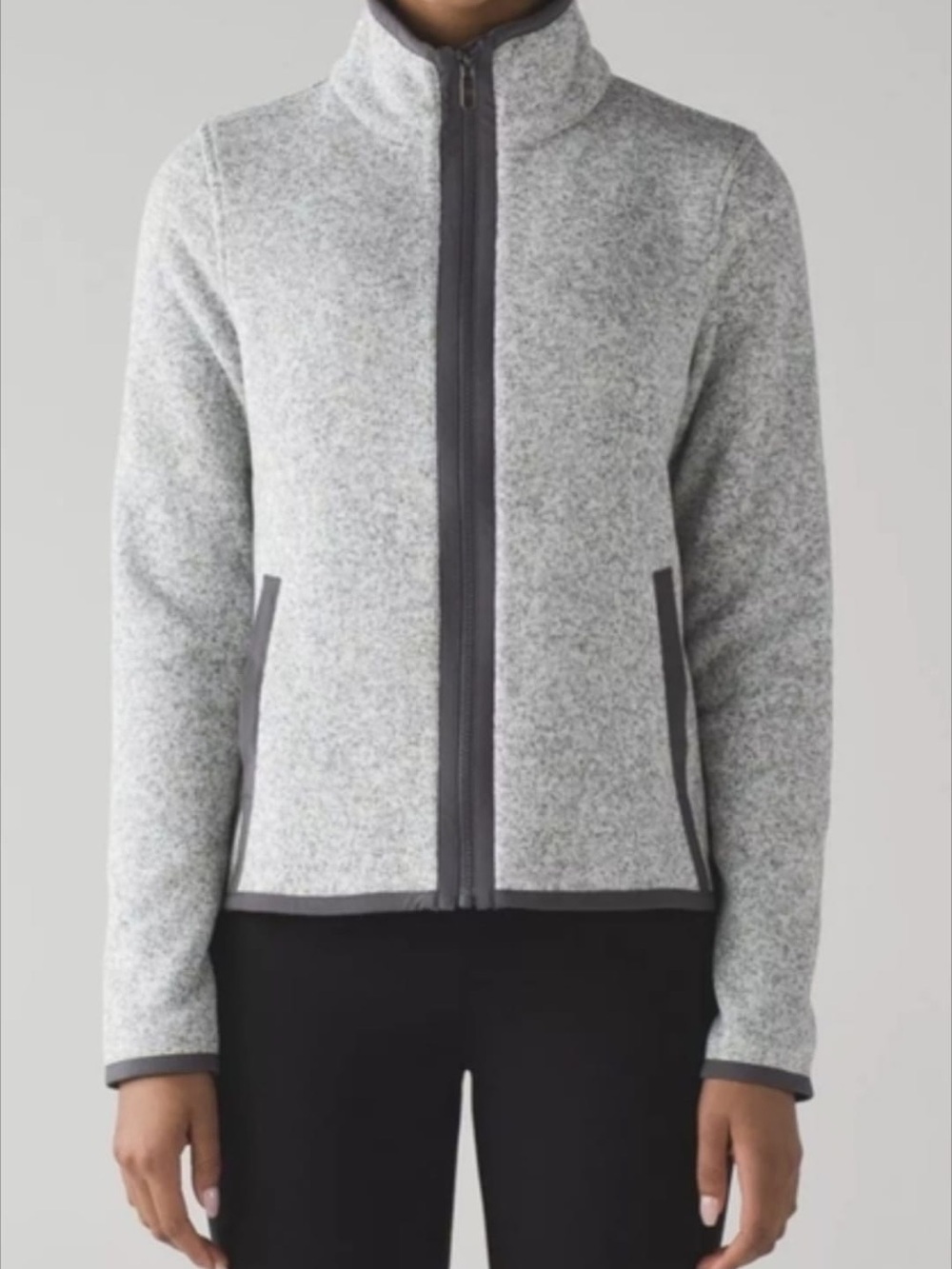 Lululemon Women's Grey Full-Zip Fleece Jacket size 8